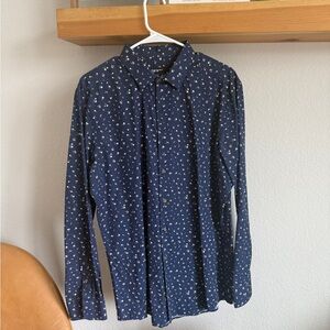 Bar III Navy Floral Men’s Button Down Shirt